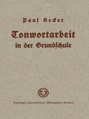cover image of Tonwortarbeit in der Grundschule